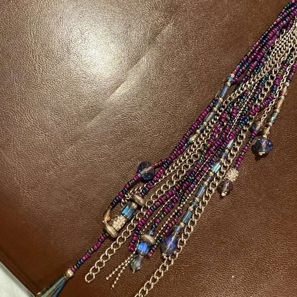 BREATH taking Triple strand necklace with long tassels - Picture 2 of 5